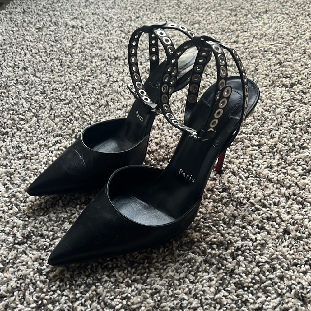 Christian louboutin grommet point heels